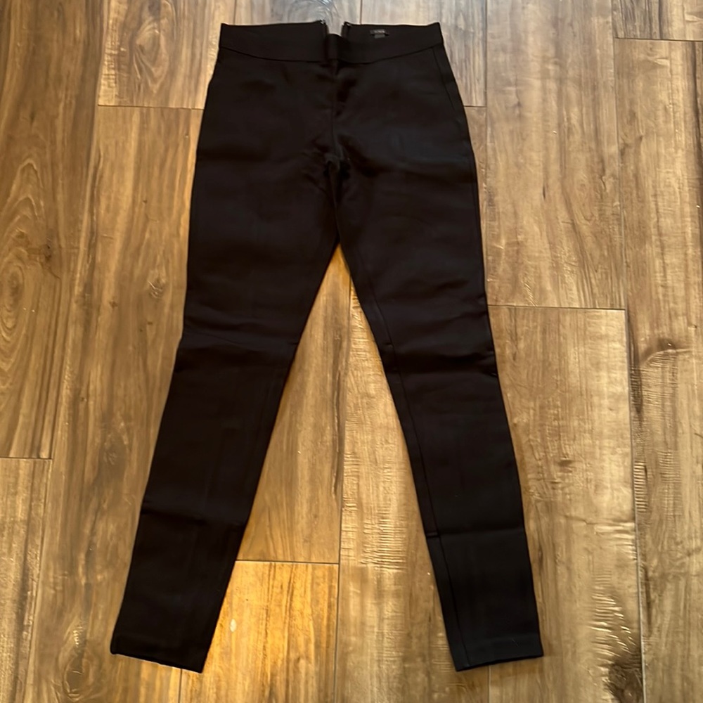 J Crew skinny riding pant with back seams in black with back zip